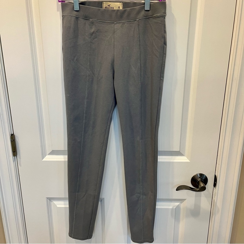 Women’s SZ M HOLLISTER STEEL GRAY SEAMED MID RISE STRETCH LEGGINGS